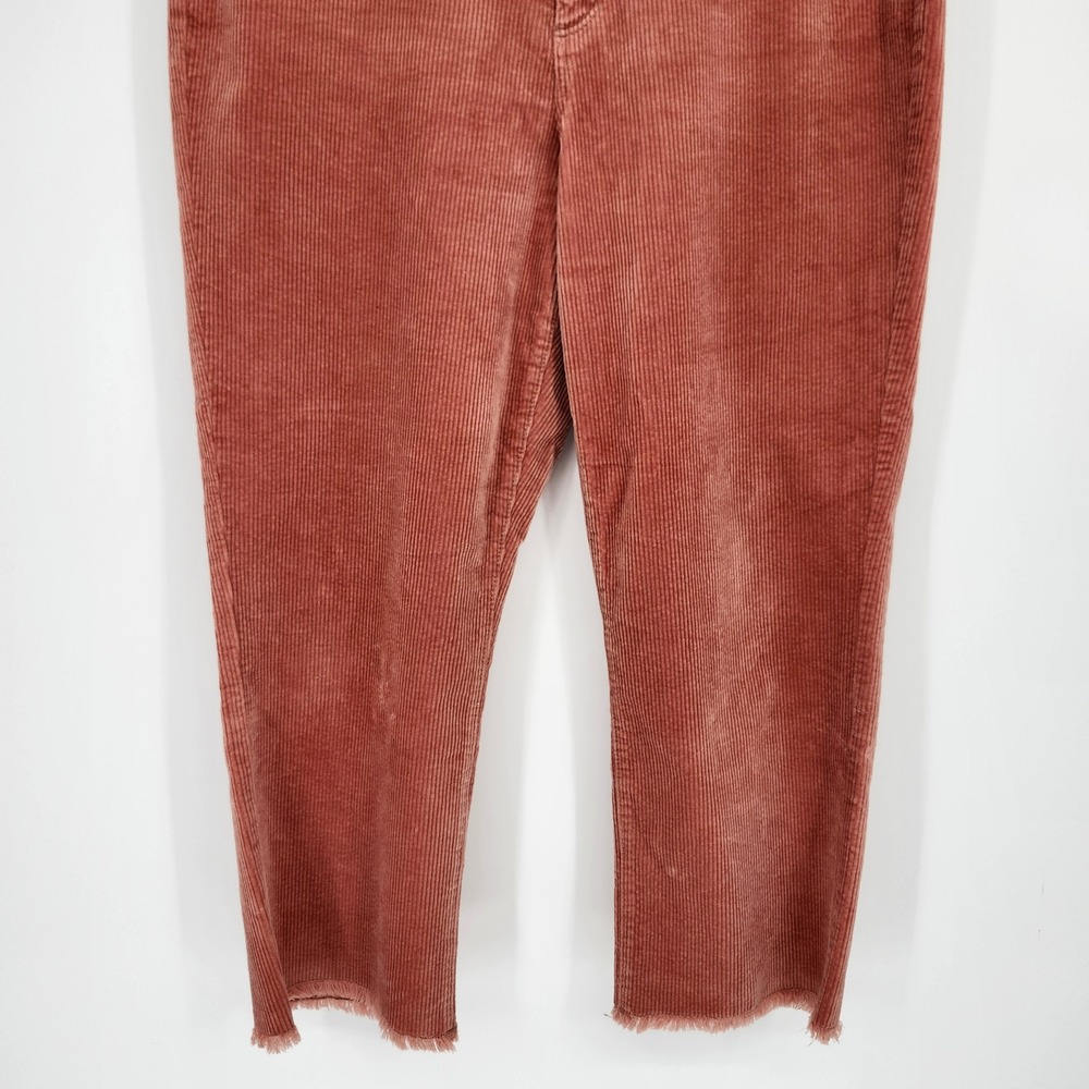 LOFT Womens Rose Pink Raw Hem Corduroy Pants Size 16 Wide Wale Straight Leg - Picture 8 of 8